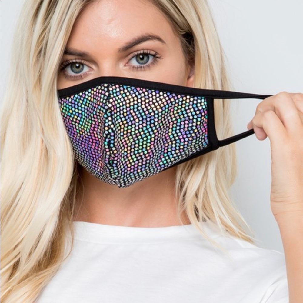 🔴3 for $12🔴 •At the Disco•Chic Face Mask (Silver Edition) - Picture 2 of 4